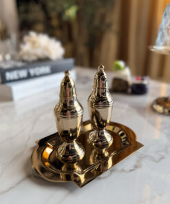 SOLNICZKA I PIEPRZNICZKA zestaw na tacy złoty glamour