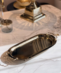 TACA metalowa złota podłużna klasyczna