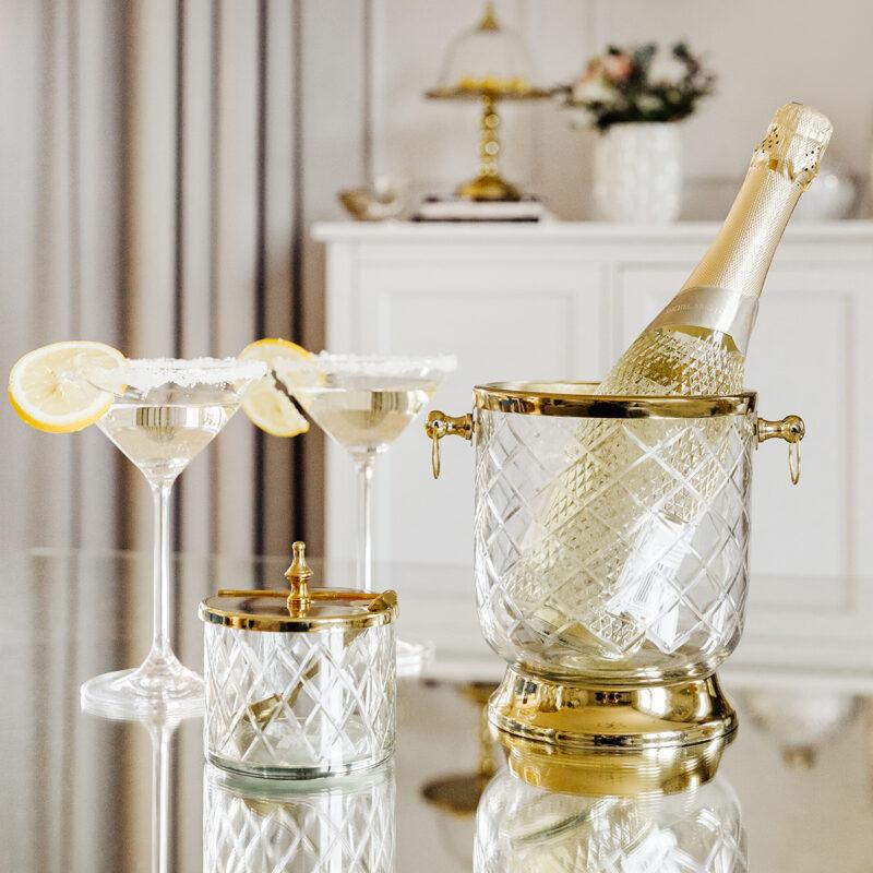 COOLER-OKRĄGŁY-SZKLANY-ZE-ZŁOTYMI-ELEMENTAMI