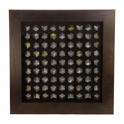 OBRAZ PRZESTRZENNY CUBES kwadratowy szklany z drewniana ramą nowoczesny wyjątkowy designerski