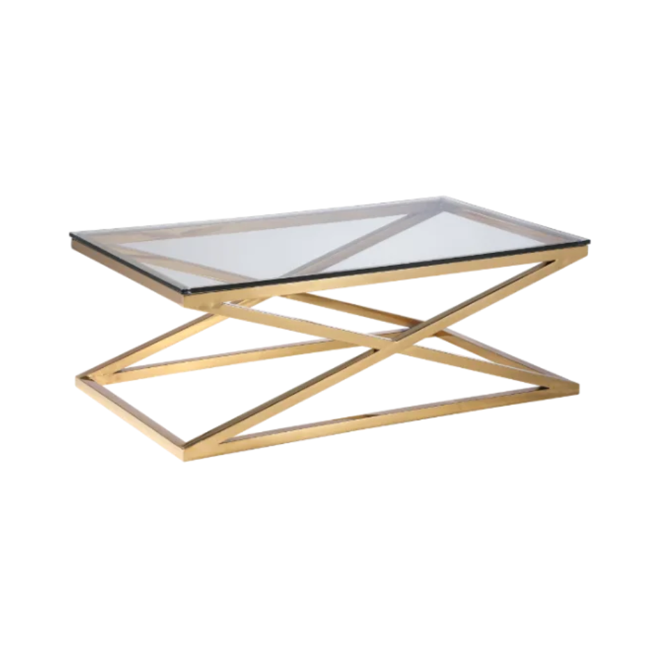 STOLIK KAWOWY NEW YORKER złoto szklany styl nowojorski STOLIK KAWOWY NEW YORKER złoto szklany styl nowojorski