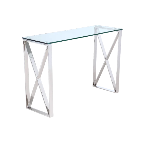 KONSOLA MANHATTAN srebrno szklana w stylu nowojorskim KONSOLA MANHATTAN srebrno szklana w stylu nowojorskim