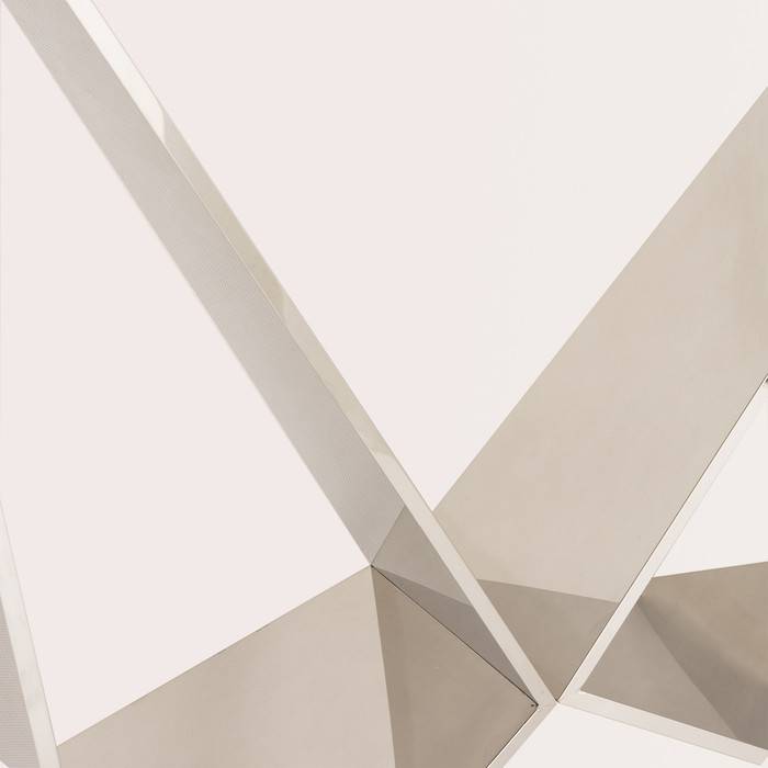 KONSOLA WHITNEY szklana ze srebrną podstawą styl nowoczesny2 KONSOLA WHITNEY szklana ze srebrną podstawą styl nowoczesny2