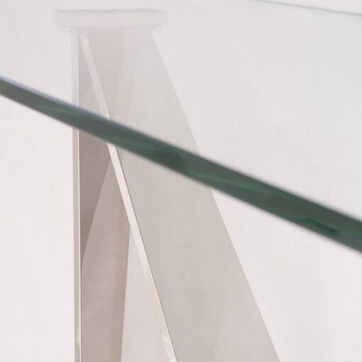 KONSOLA WHITNEY szklana ze srebrną podstawą styl nowoczesny3