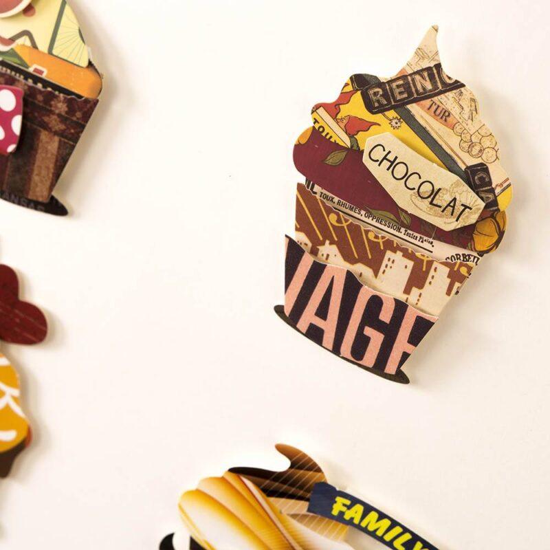 OBRAZ PRZESTRZENNY CUP CAKES wielokolorowy z babeczkami muffin styl nowoczesny 2