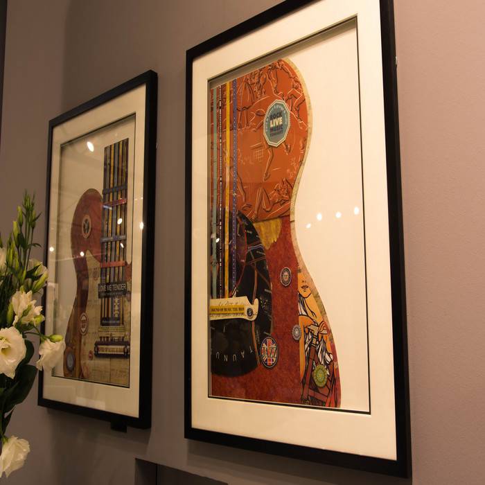 OBRAZ PRZESTRZENNY GUITAR wielokolorowy z gitarą elektryczną styl nowoczesny OBRAZ PRZESTRZENNY GUITAR wielokolorowy z gitarą elektryczną styl nowoczesny