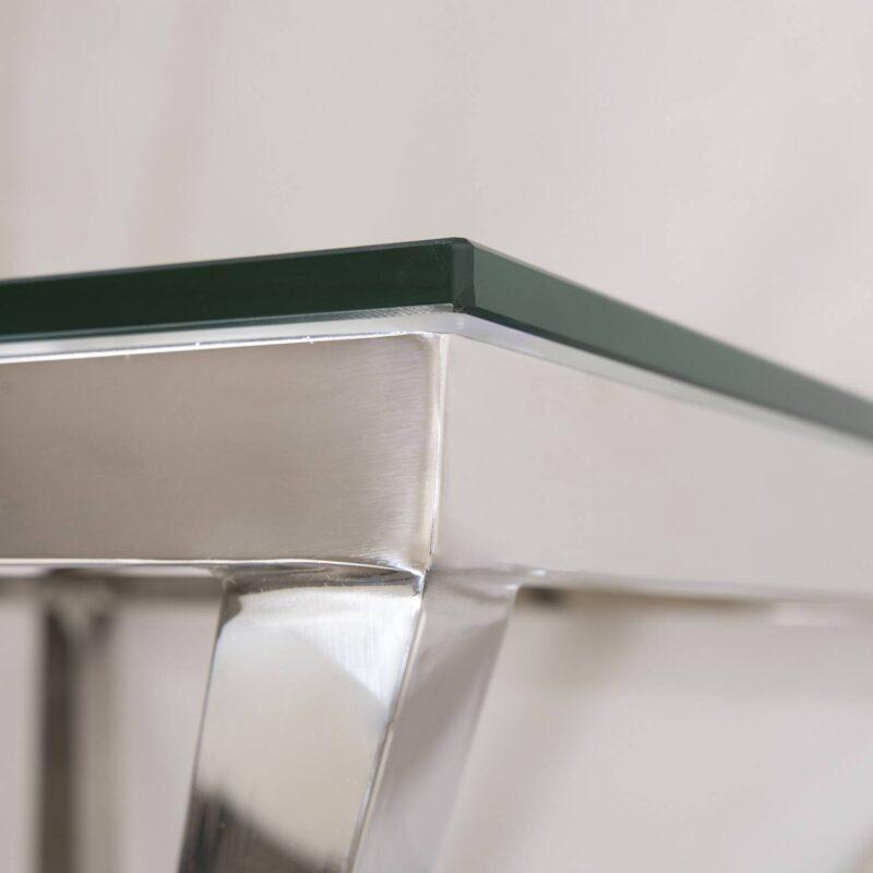 STOLIK POMOCNICZY GRAND srebrno szklany styl nowojorski3 STOLIK POMOCNICZY GRAND srebrno szklany styl nowojorski3