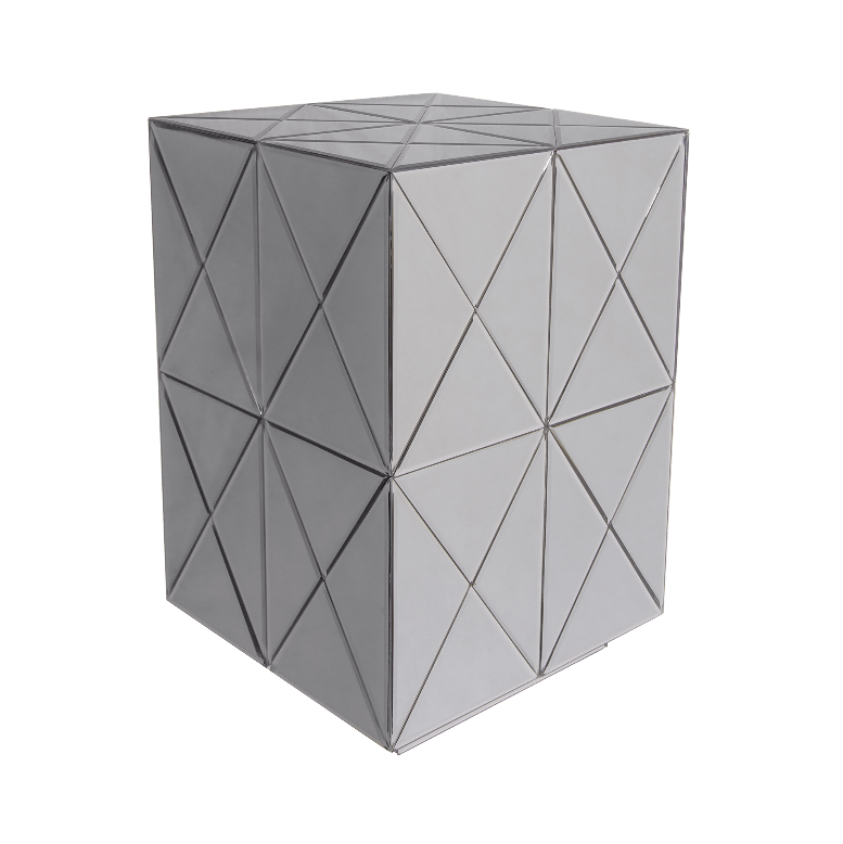 STOLIK POMOCNICZY SOHO szklany z geometrycznym wzorem styl nowoczesny STOLIK POMOCNICZY SOHO szklany z geometrycznym wzorem styl nowoczesny