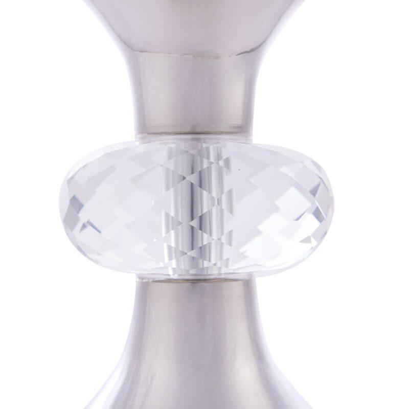 WAZON CALVIN srebrny metalowy z kryształowym detalem nowoczesny 2 WAZON CALVIN srebrny metalowy z kryształowym detalem nowoczesny 2