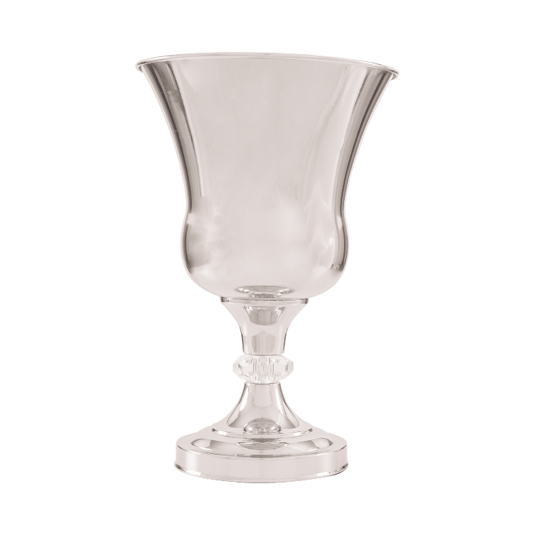 WAZON DORIS srebrny metalowy w kryształowym detalem nowoczesny