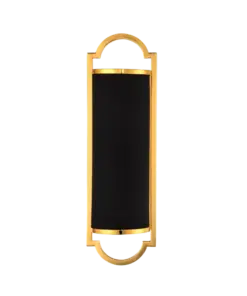 KINKIET LIBERO PARETTE GOLD NERO złota oprawa czarny klosz styl glamour ekskluzywny