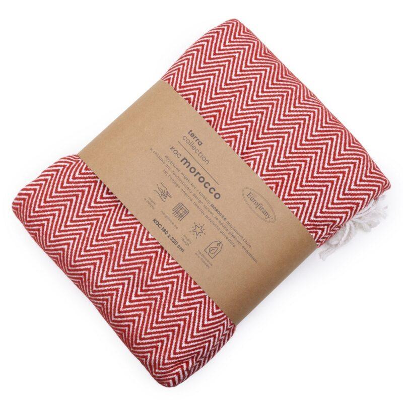 KOC MAROCCO bordowo kremowy z wzorem jodełki 180x220 cm2