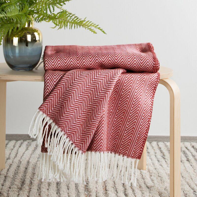 KOC MAROCCO bordowo kremowy z wzorem jodełki 180x220 cm4