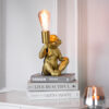 LAMPA STOŁOWA w kształcie małpy złota nowoczesna