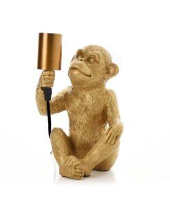 LAMPA STOŁOWA w kształcie małpy złota nowoczesna