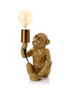 LAMPA STOŁOWA w kształcie małpy złota nowoczesna2