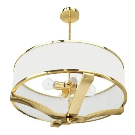 LAMPA WISZĄCA GERDO GOLD złota oprawa biały klosz styl glamour dekoracyjna