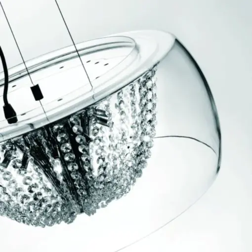 LAMPA WISZĄCA LEXUS CLARO S metalowo szklana w stylu glamour dekoracyjna