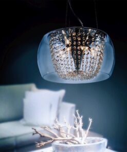 LAMPA WISZĄCA LEXUS CLARO S metalowo szklana w stylu glamour piękna