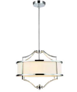 LAMPA WISZĄCA STESSO CROMO S srebrna oprawa biały klosz nowoczesna dekoracyjna