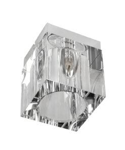 PLAFON CUBO CLARO srebrny z kryształowym kloszem styl glamour dekoracyjny