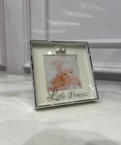 RAMKA NA ZDJĘCIA LITTLE PRINCESS srebrna 8×8 cm, piękna