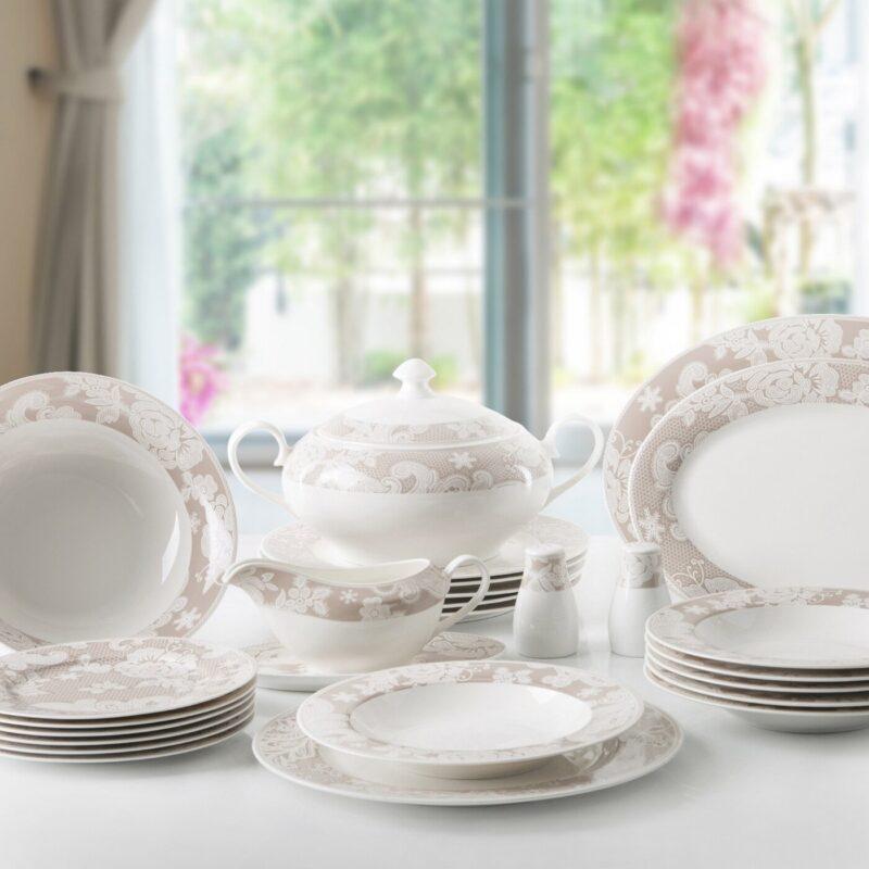 SERWIS PORCELANOWY OBIADOWY ADELE 26-częściowy styl klasyczny4 SERWIS PORCELANOWY OBIADOWY ADELE 26-częściowy styl klasyczny4