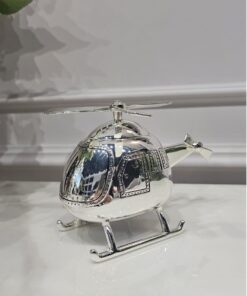 SKARBONKA HELIKOPTER Bambino metalowa srebrna