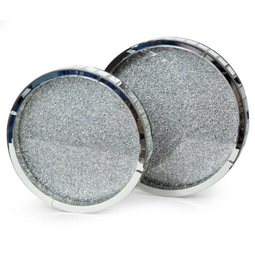 TACA VASSO okrągła srebrna blat z kryształów lustrzane boki styl glamour2