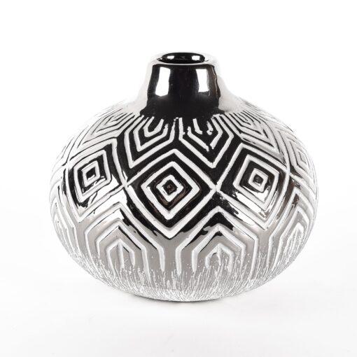 WAZON ceramiczny z geometrycznym wzorem okrągły nowoczesny15