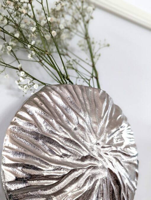WAZON okrągły z metalu srebrny nowoczesny