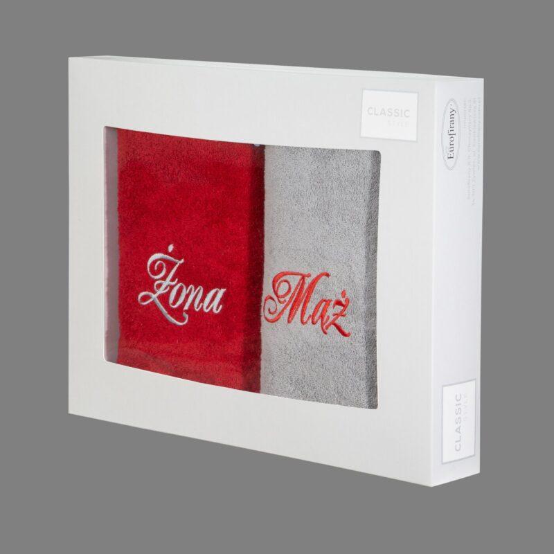 ZESTAW RĘCZNIKÓW z haftem ŻONA i MĄŻ w opakowaniu 400 gm22