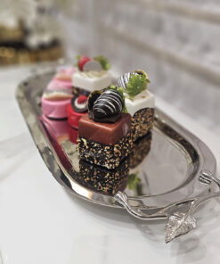 TACA metalowa srebrna podłużna klasyczna