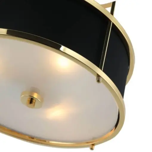 LAMPA WISZĄCA STANZA GOLD NERO M złota oprawa czarny klosz nowoczesna dekoracyjna