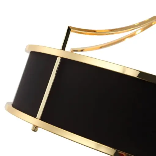 LAMPA WISZĄCA STANZA GOLD NERO M złota oprawa czarny klosz nowoczesna ozdobna