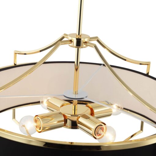 LAMPA WISZĄCA STESSO GOLD NERO M złota oprawa czarny klosz nowoczesna dekoracyjna