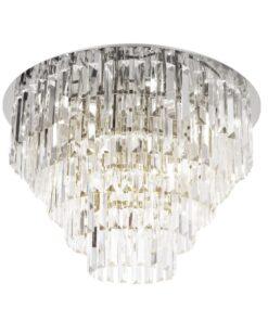 PLAFON WALES glamour ze srebrną podstawą i szklanymi elementami