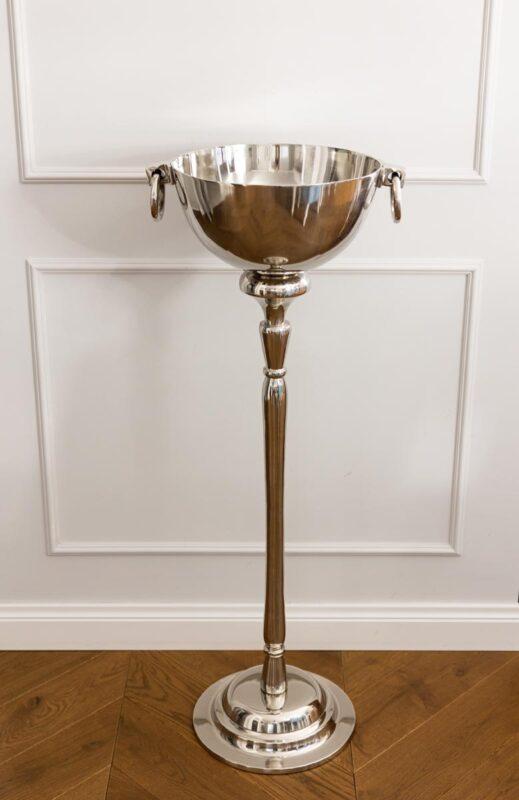 COOLER do szampana na nóżce srebrny klasyczny