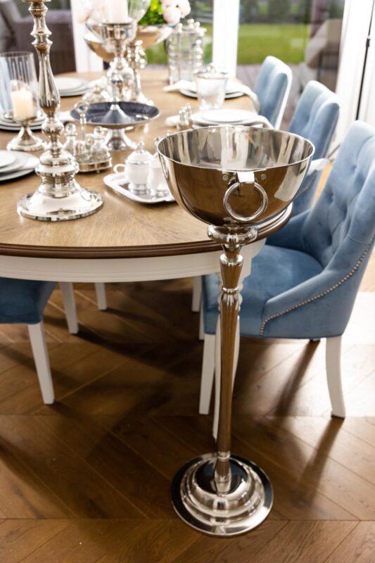 COOLER do szampana na nóżce srebrny klasyczny 2