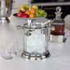 COOLER szklany ze srebrnymi elementami glamour, na stół