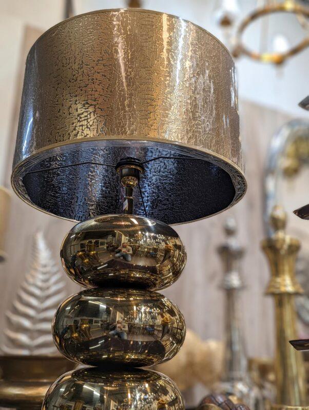 LAMPA STOŁOWA złota metalowa bez abażuru glamour 2