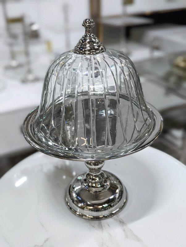 PATERA srebrna ze szklaną osłonką glamour 2