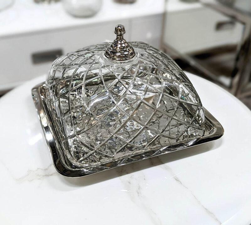 PATERA srebrna ze szklaną ozdobną osłonką klasyczna PATERA srebrna ze szklaną ozdobną osłonką klasyczna