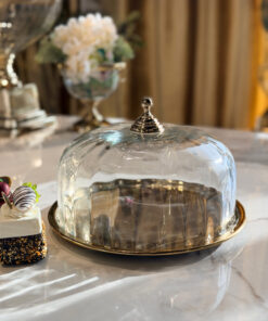 PATERA złota ze szklaną osłonką klasyczna