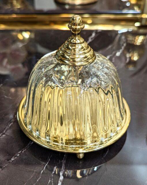 PATERA złota ze szklaną osłonką klasyczna
