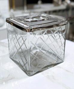 SERWETNIK srebrno szklany ozdobny klasyczny 2