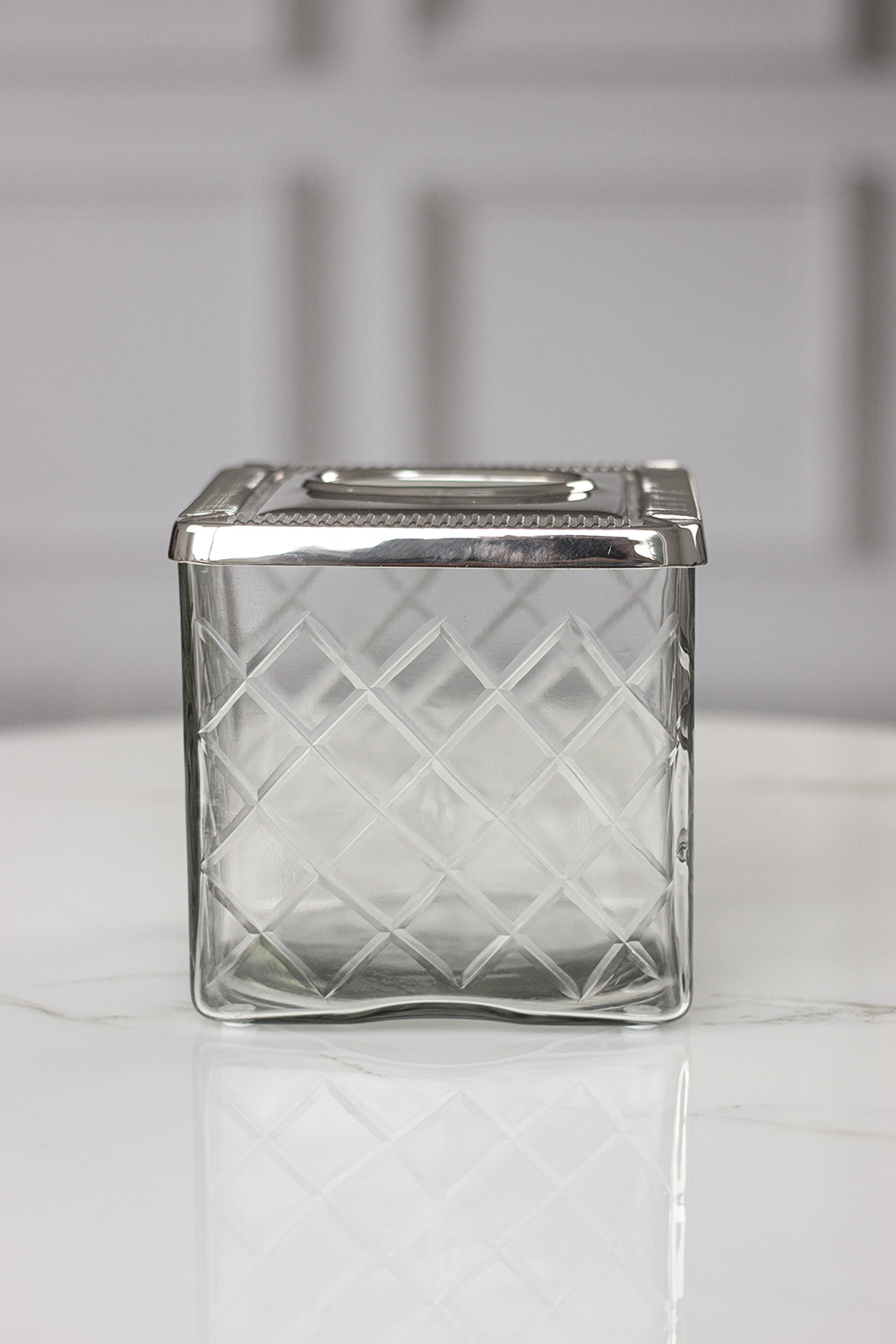 SERWETNIK srebrno szklany ozdobny klasyczny, piękny SERWETNIK srebrno szklany ozdobny klasyczny, piękny