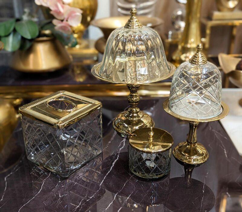 SERWETNIK złoto szklany ozdobny klasyczny 2