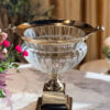 WAZON SZKLANY PUCHAR ze złotym detalem nowoczesny