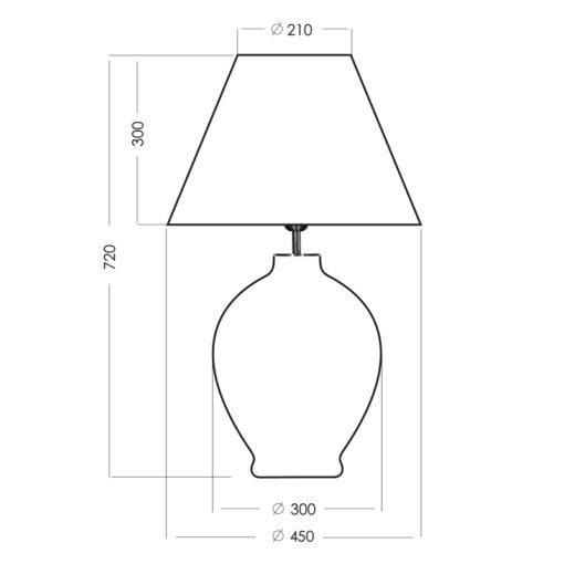 LAMPA STOŁOWA 4concepts Capri 40/20x22 cm wymiary